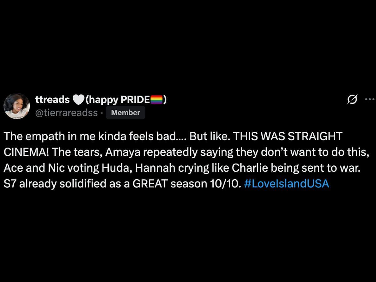 Netizens react to the latest recoupling ceremony (Image via X/ @tierrareadss)